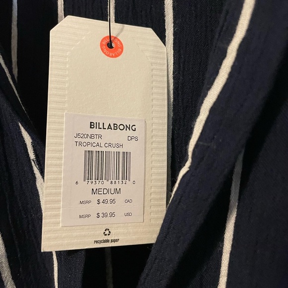 NWT Billabong ‘Tropical Crush’ vertical striped crop top sz M - Picture 5 of 8